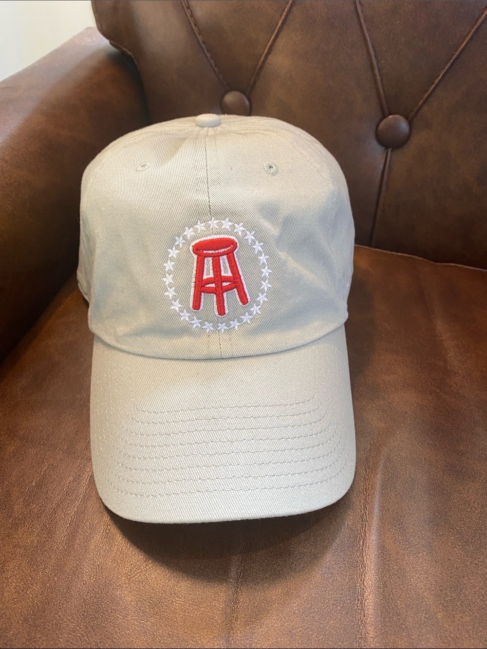 Barstool Sports Hat Cap Strapback OSFM '47 Brand Gray Red Logo Embroidered ⛳️